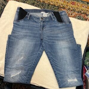 Liz Lange Maternity Jeggings, distressed, size M, women’s denim